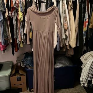 tan maternity dress
